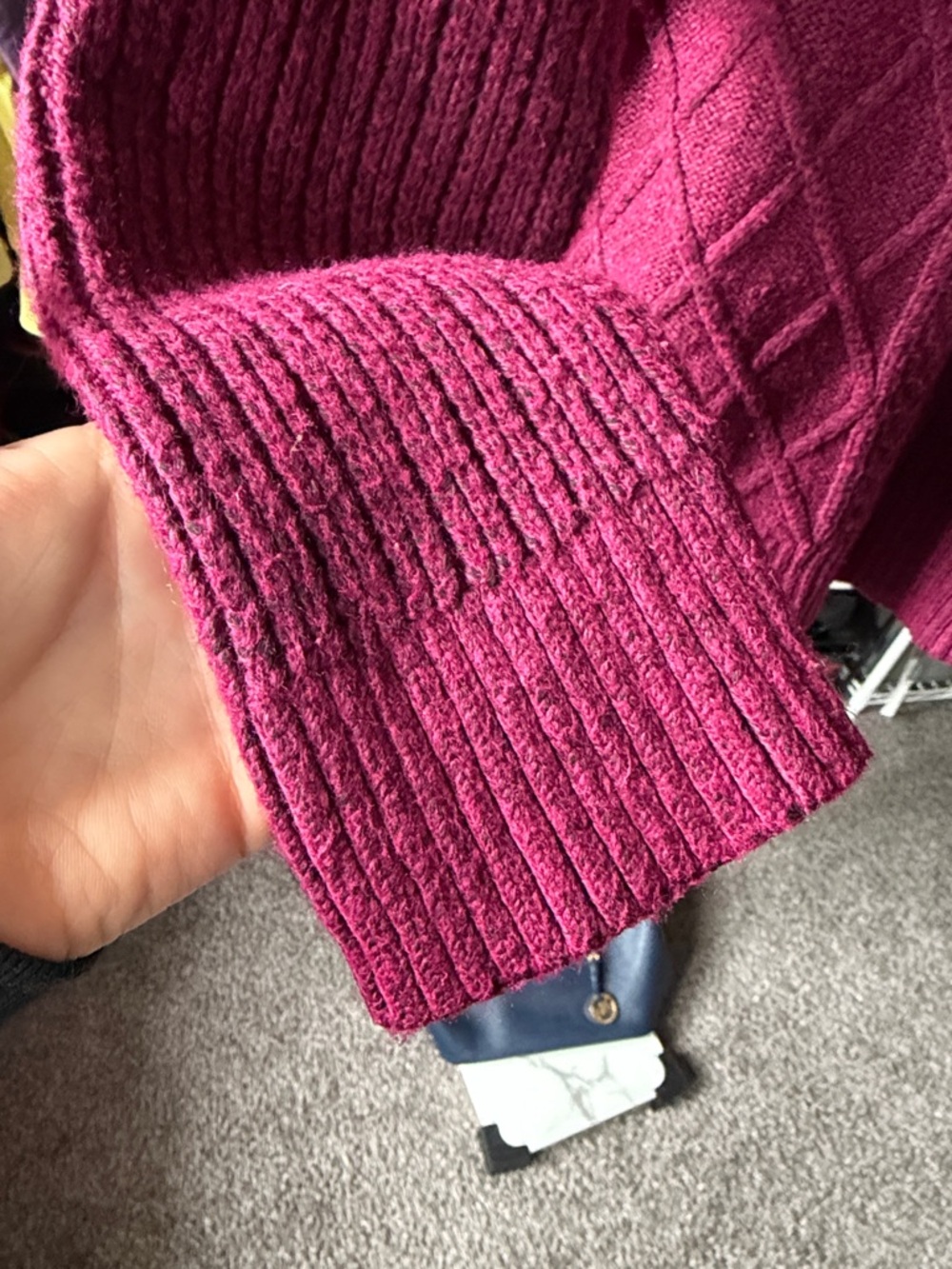 st. john’s bay Cable Knit Sweater - Deep Berry size XXL - Picture 4 of 5